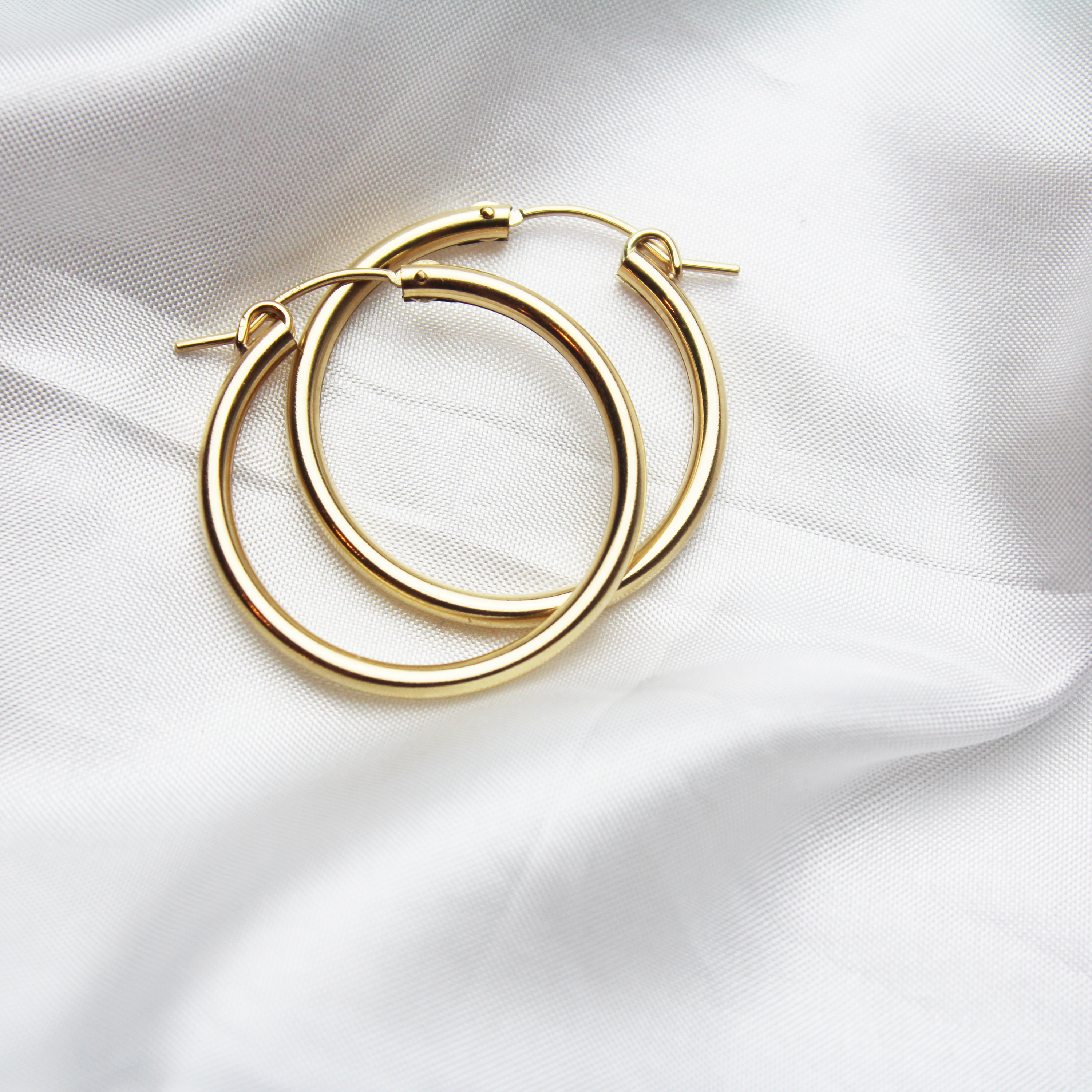 Large Gold Hoops Thick Gold Hoops Gold Hoop Earrings 14K Etsy