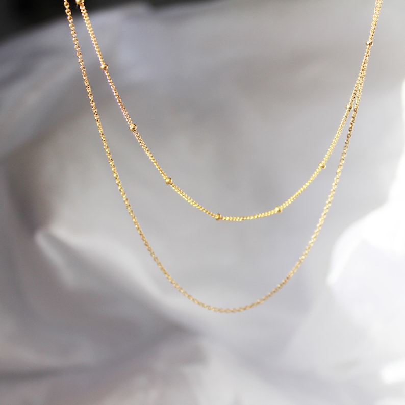 Dainty Necklace Set 14K Gold Filled Necklace Satellite Etsy