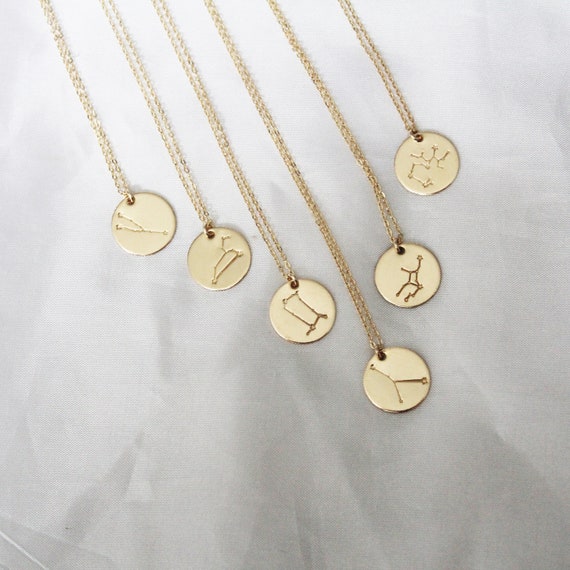 Zodiac sign shop coin necklace
