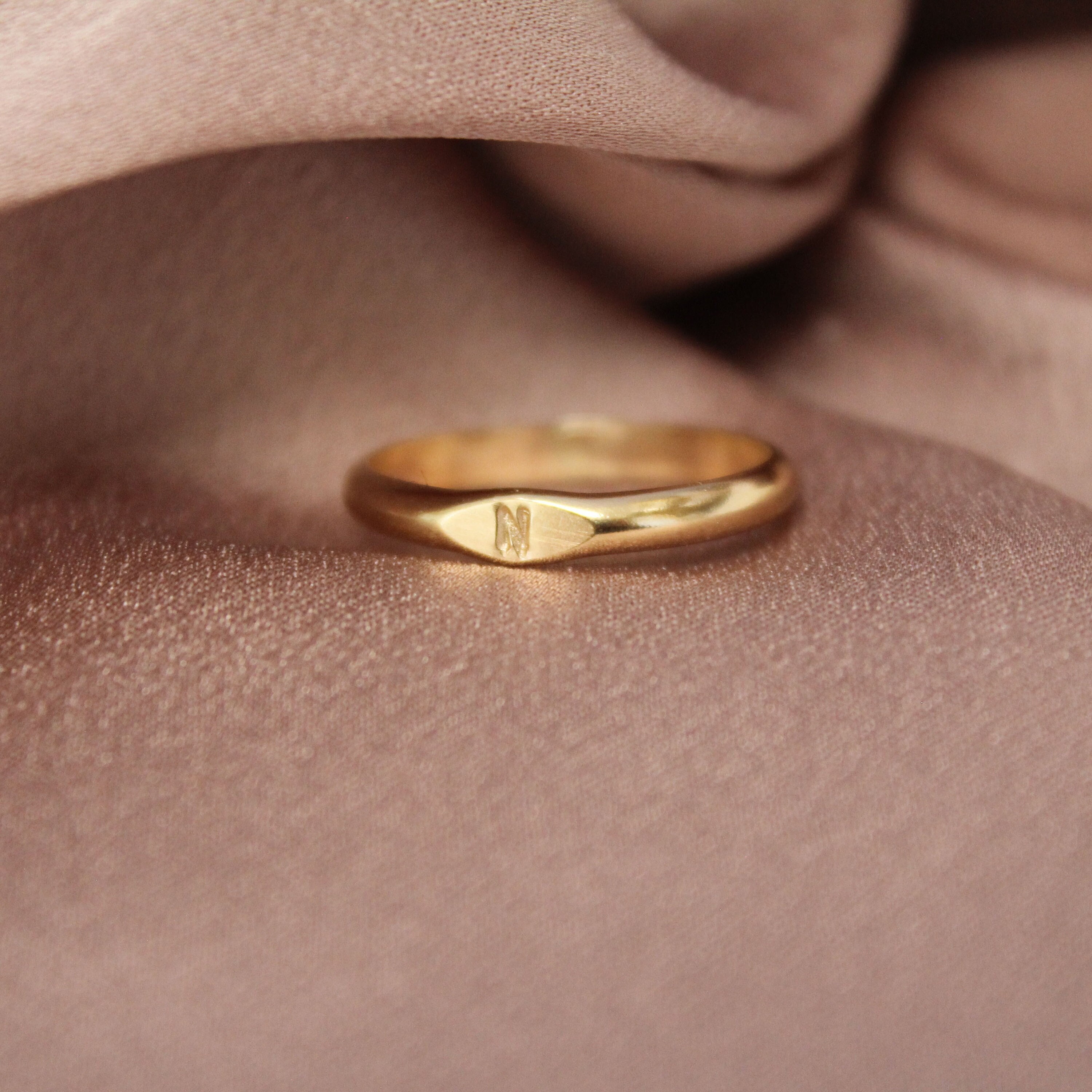 Buy Gold Ring, Signet Ring, Gold Signet Ring, Dainty Gold Ring, 14K Gold  Ring, Minimalist Gold Ring, Signet Ring for Women, Pinky Ring Online in  India - Etsy