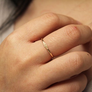 Tiny Initial Ring Pinky Ring for Woman Gold Ring image 5