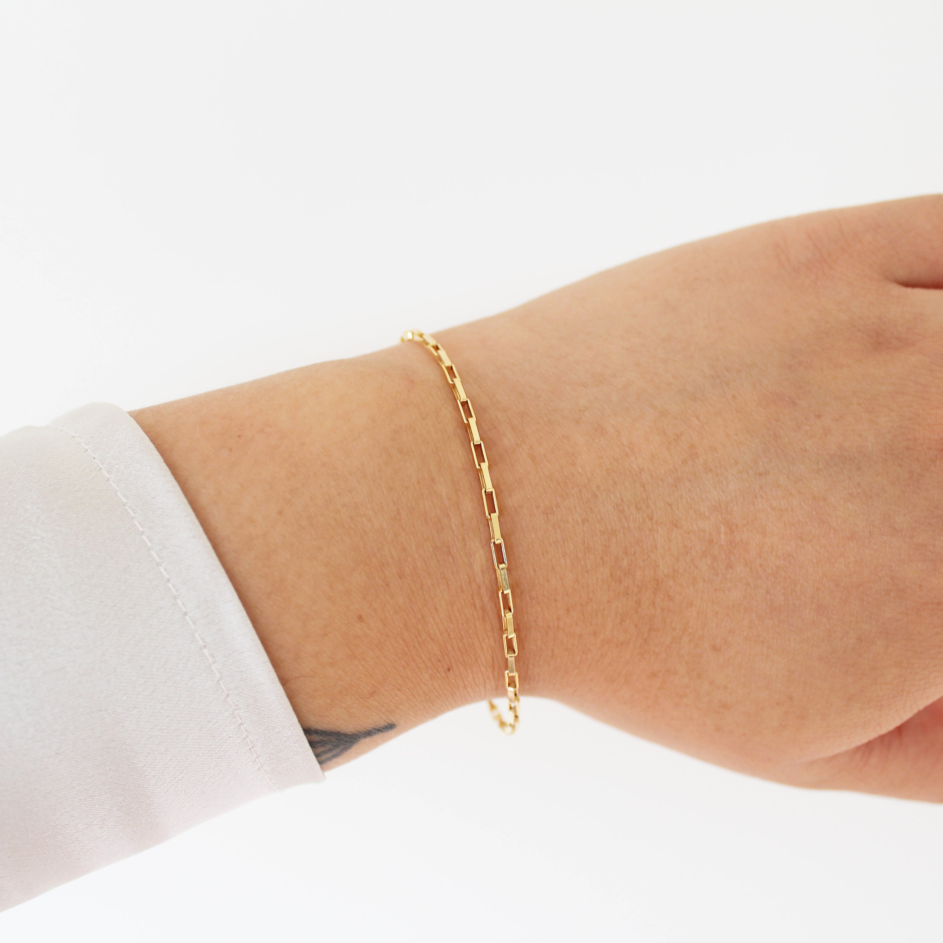 Long Box Chain Bracelet Dainty Gold Bracelet Everyday Gold | Etsy