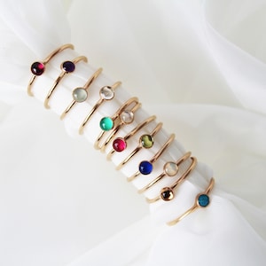 Birthstone Rings, Birthstone Jewelry, Family Birthstone Ring, Tiny Birthstone Ring, Dainty Birth Gemstone Ring, Gold Birthstone Band, Gift