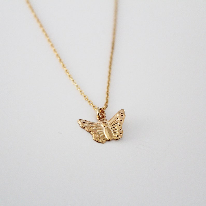 Tiny Butterfly Necklace Gold Butterfly Necklace Butterfly Etsy Canada