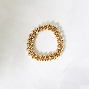 Gold Chain Ring - Curb Chain Ring - Gold filled Ring - Gold Stacking Ring - Stackable Rings - Statement Ring - Thick Chain Ring - Men&#39;s Ring