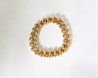 Gold Chain Ring - Curb Chain Ring - Gold filled Ring - Gold Stacking Ring - Stackable Rings - Statement Ring - Thick Chain Ring - Men's Ring