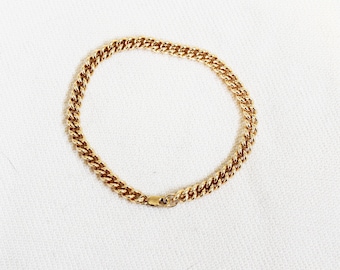 Curb Chain-armband - sierlijke gouden armband - alledaagse gouden armband - gold filled armband - armband met gouden gelaagdheid - dikke gouden armband