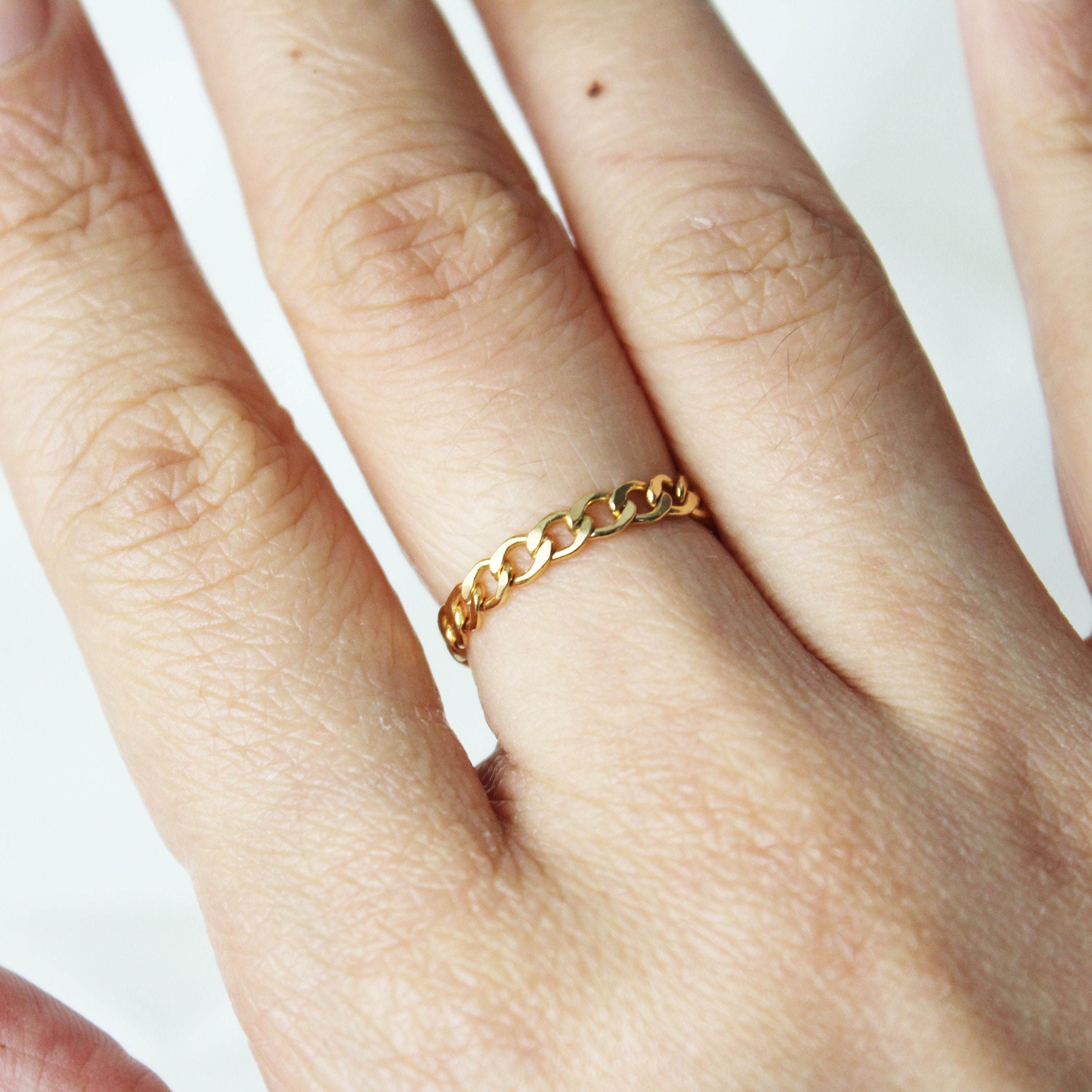 Chunky Chain Ring Gold Filled / 5