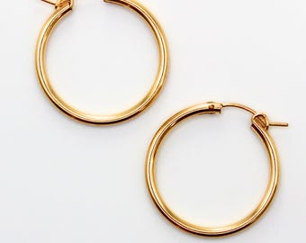 Gold Hoop Earrings, Gold Filled Earrings, Gold Hoops, Thick Hoop Earrings, Large Hoop Earrings, Small Hoop Earrings, Minimalist Earrings