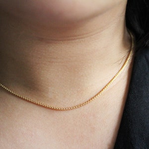 Box Chain Necklace, Gold Filled Necklace, Simple Gold Necklace, Gold Filled Chain, Everyday Necklace, Layering Necklace, Chain Necklace