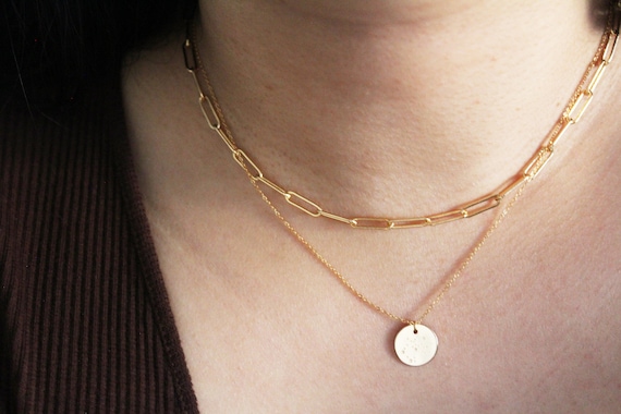 Constellation Disc Necklace Celestial 