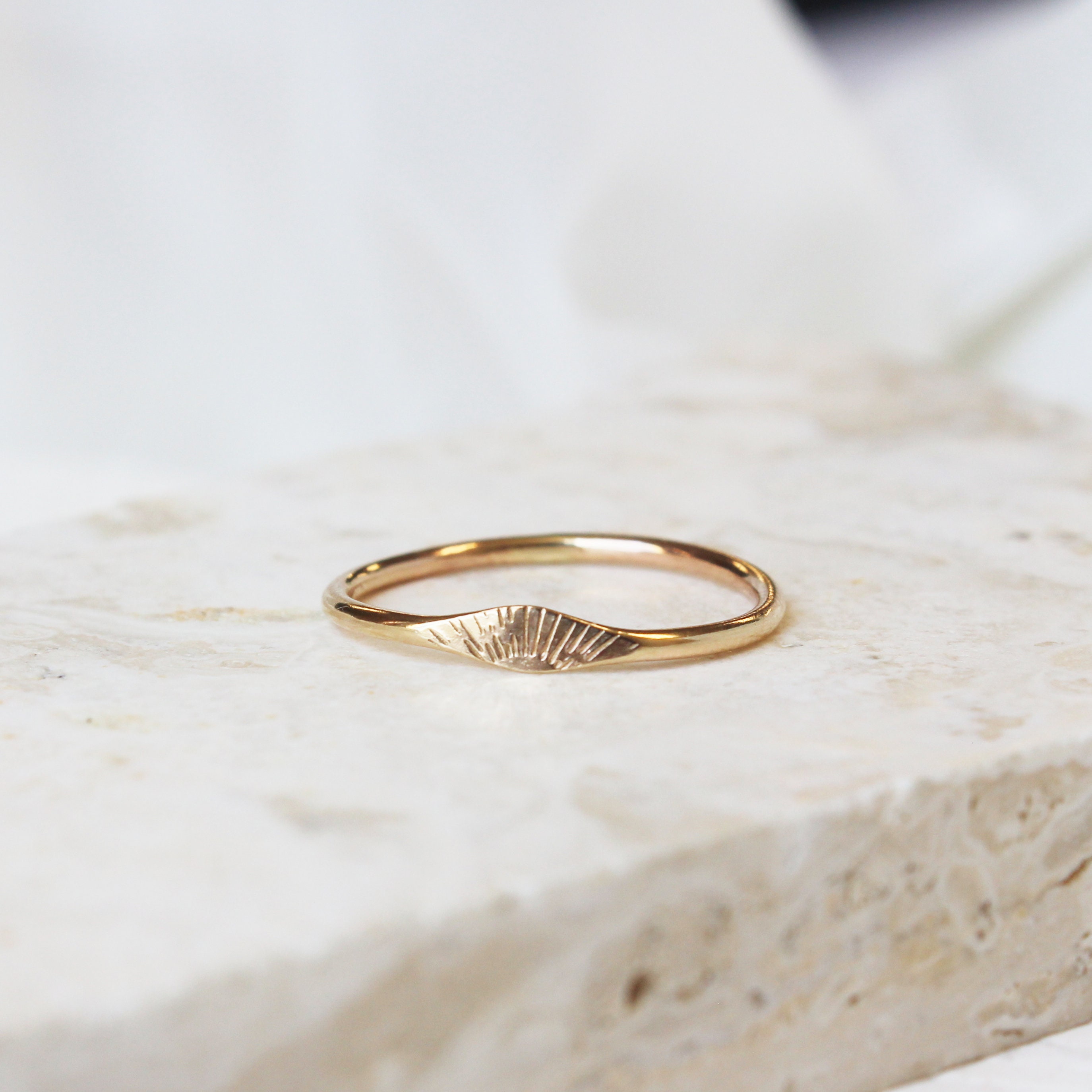 Sun Signet Ring, Rising Sun Ring, Gold Ring, Sunburst Ring, 14k Gold ...
