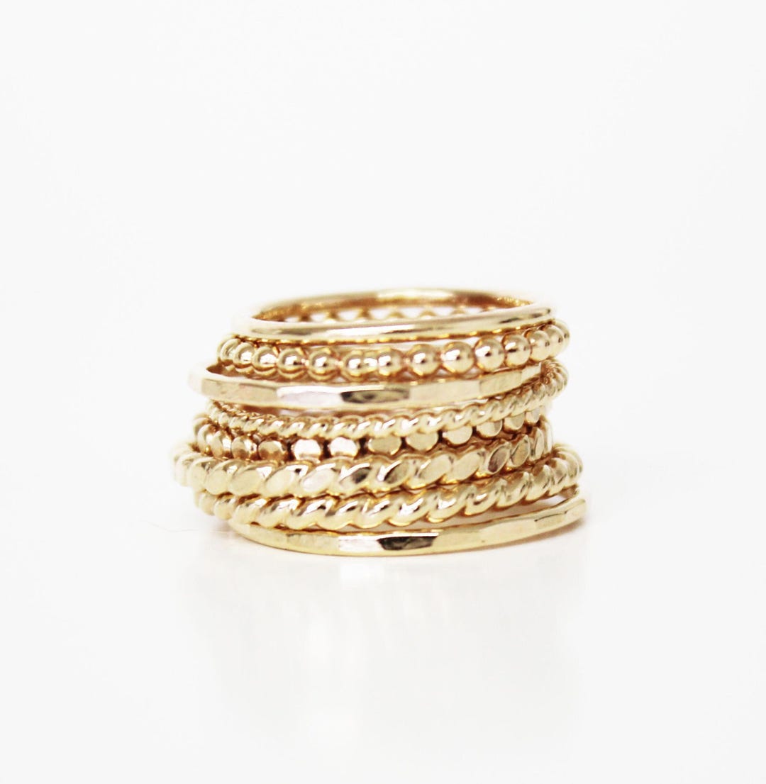 14k Gold Filled Stacking Rings, Thin Dainty Ring, Stackable Delicate ...