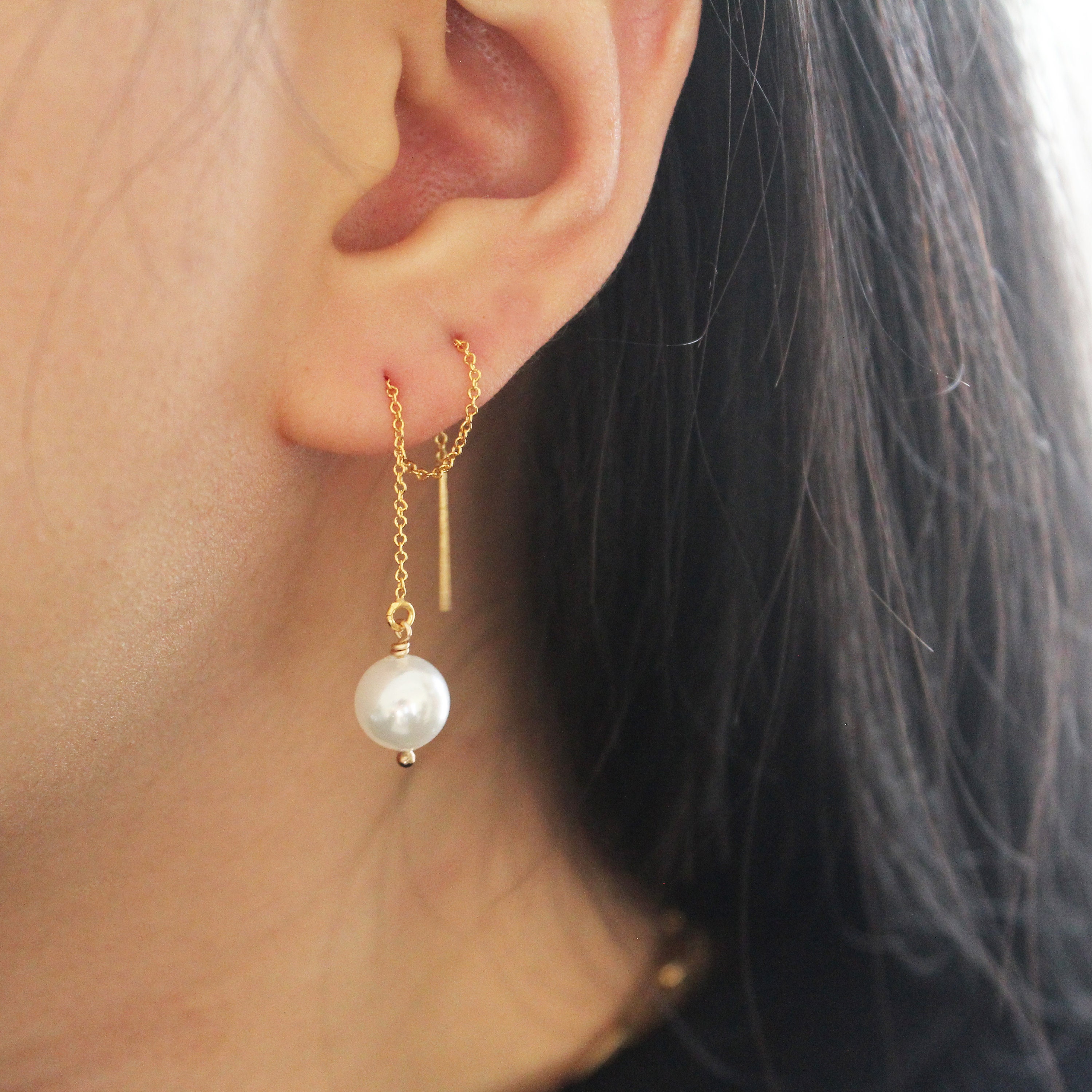 2 Paia Di Orecchini Lunghi A Nappa Con Perle E Catena, Stile Boho, Color Oro, Per Donne E Ragazze - 4