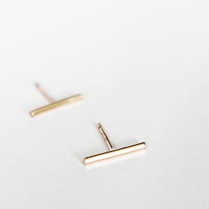 Bar Stud Earrings - Tiny Line Earrings - Everyday Earrings - Line Post - Gold Stud Earrings - Gold Filled Earrings - Gold Studs - Gift