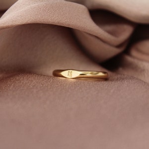 Pinky eerste ring, gepersonaliseerde Signet ring, aangepaste Pinky ring, gouden Signet ring, goud gevulde ring, gepersonaliseerde ring sierlijke eerste ring afbeelding 2