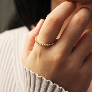 Bead Ring - Gold Stacking Ring - Gold Filled Ring - Thin Gold Ring - 14k Gold Ring - Simple Gold Ring - Dainty Gold Ring - Gold Ball Ring