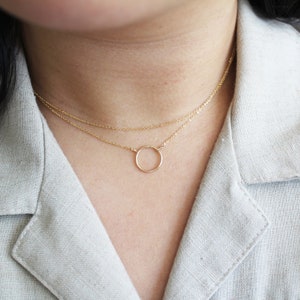 Circle Necklace Set - Dainty Gold Necklace Set - Gold Layered Necklace - Gold Necklace Set - Satellite Chain Necklace - 14k Gold Necklace