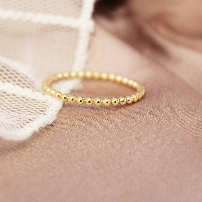 Gold Bead Ring Gold Stacking Ring Gold Filled Ring Thin Gold Ring 14k Gold Ring Simple Gold Ring Dainty Gold Ring Gold Ball Ring image 1