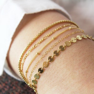 Gold Filled Bracelet -  Gold Layering Bracelets - Dainty Chain Bracelet - Bridesmaid Gift - Gold Chain Bracelet - Gold Bracelet