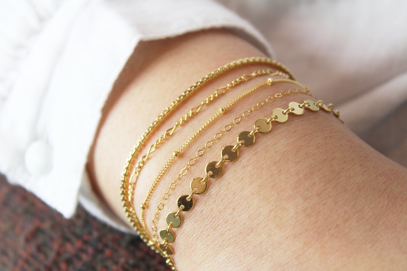 Bridesmaid Gift Gold Chain Bracelet Dainty Chain Bracelet Gold Bracelet Gold Layering Bracelets Gold Filled Bracelet