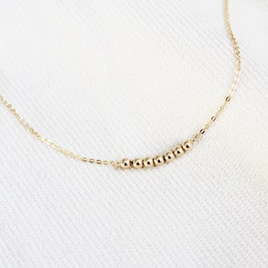Gold Beaded Necklace - Tiny Bead Necklace -  Gold Filled Necklace - Dainty Bead Necklace -  Gold Beaded Choker - Dainty Gold Necklace