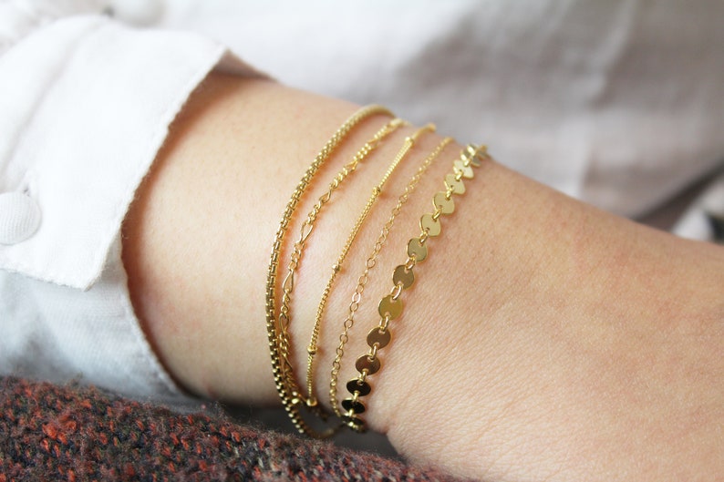 Bridesmaid Gift Gold Chain Bracelet Dainty Chain Bracelet Gold Bracelet Gold Layering Bracelets Gold Filled Bracelet