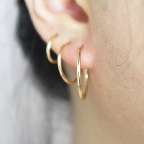 Tiny Hoop Earrings Gold Filled Hoops Gold Hoops Cartilage Etsy Canada