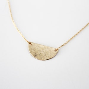 Half Moon Necklace, Moon Necklace, Moon Phase Necklace, Sun and Moon Necklace, Half Life Necklace, Moon Necklace Gold, Half Circle Necklace