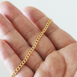 Tiny Curb Chain Bracelet, Link Chain Bracelet, Cuban Chain Bracelet, Stacking Chain Bracelet, Gold Filled Bracelet, Dainty Curb Chain
