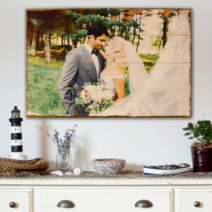 Photo on Wood, Picture on Wood, Handmade Wood Photo Print, Unique Wooden Personalized Gift for Her, 5 Year Anniversary Gift for Him