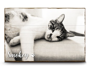 Pet Loss Gifts, Photo on Wood, Cat Loss Gift, Dog Mom Gift, Pet Portrait Gift, Pet Sympathy, Pet Loss Frame, Personalized Pet Sympathy Gift