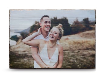 Photo on Wood, Wood Anniversary Gift, Picture on Wood, Custom Portrait for Him, Wooden Photo Print, 5 Year Wood Anniversary Gift for Her