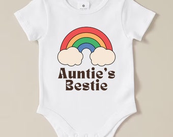 Custom Baby Onesie, Bodysuit, Auntie's Bestie, Organic Cotton