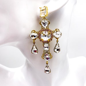Baroque cross earrings, baroque cross earrings, sicilian cross earrings. MADE TO ORDER