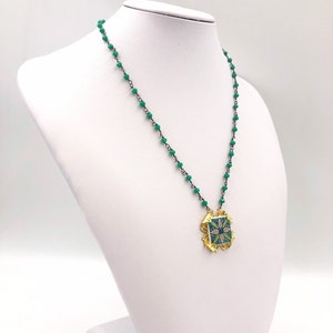 Collier de tuiles, collier sicilien, collier de tuiles minimal, pendentif sicilien avec chaîne. PRÊT POUR L&#39;EXPÉDITION