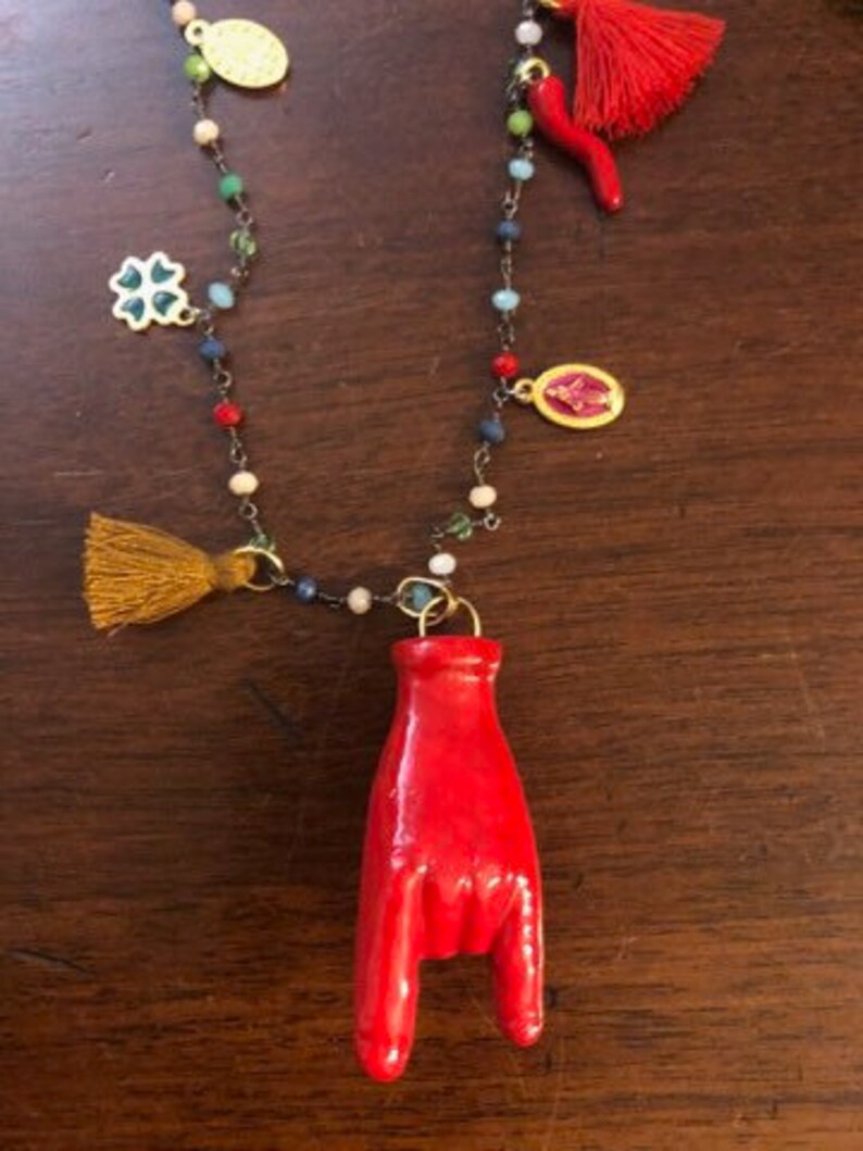 COOLSTEELANDBEYOND Collana Uomo E Donna Con Ciondolo Foglia D'Acero E Occhio Di Drago Blu, Acciaio Inossidabile, Catena 75cm, Vintage