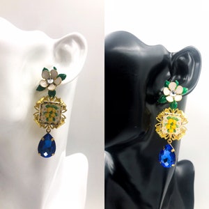 Lemon earrings, Sicilian earrings, lemon majolica earrings. MADE TO ORDER