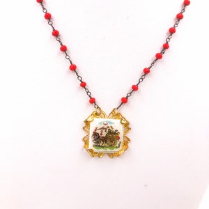 Choker z płytek, naszyjnik sycylijski, minimalistyczny naszyjnik z płytek, sycylijska zawieszka z łańcuszkiem. GOTOWE DO WYSYŁKI