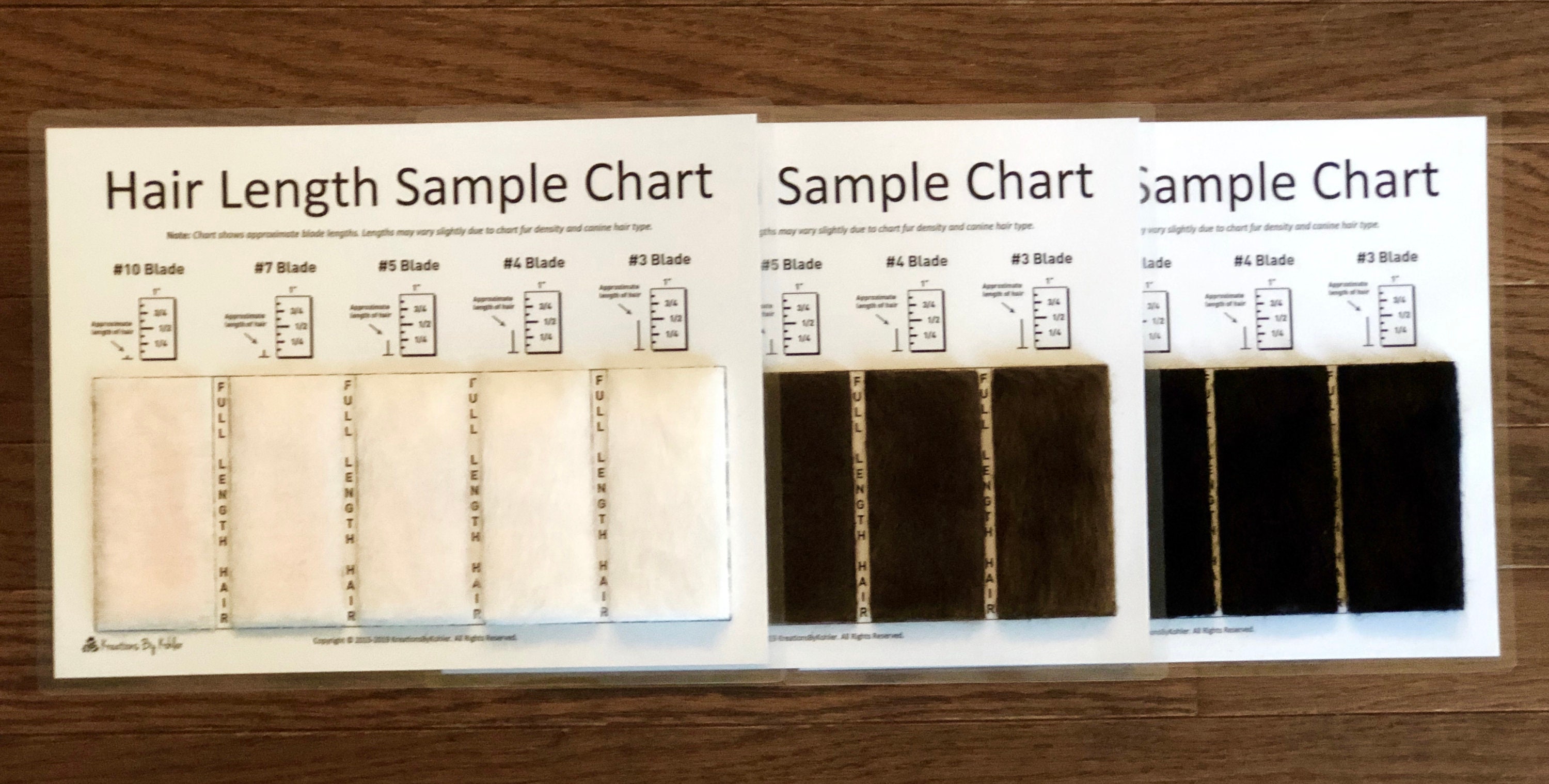 Shave Blade Sample Chart for Grooming Etsy