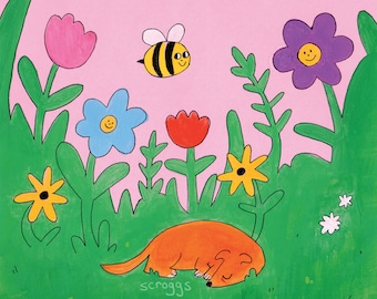 Sleeping Dog Mini Print