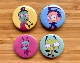 Invader Zim Badges