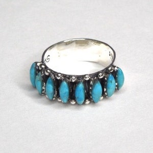 Sleeping Beauty Turquoise 925 Sterling Silver Band Ring Sizes 6, 7, 8 ...