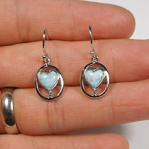 AAA Larimar sterling silver dangle earrings