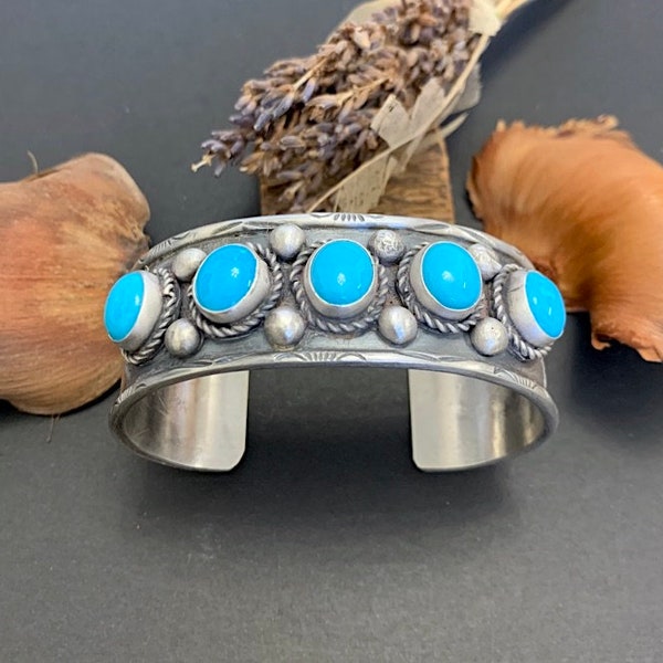 Dornröschen Türkis 925 Sterling Silber Manschette Armband, Männer, Frauen Manschette