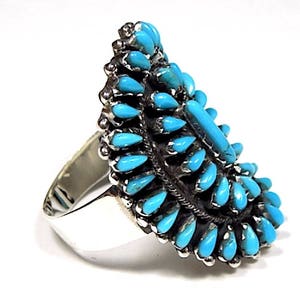 Sleeping Beauty Turquoise Petit Point Adjustable Ring Sterling Silver ...