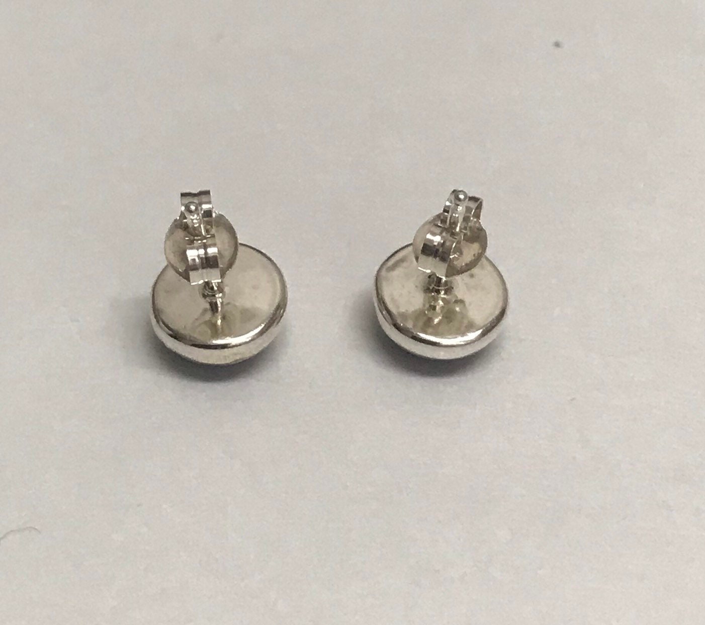 Boucles D'oreilles Clous Argent Et Cabochons Corail Rose