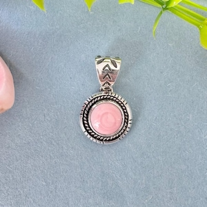 Pink Conch Shell & 925 Sterling Silver Pendant