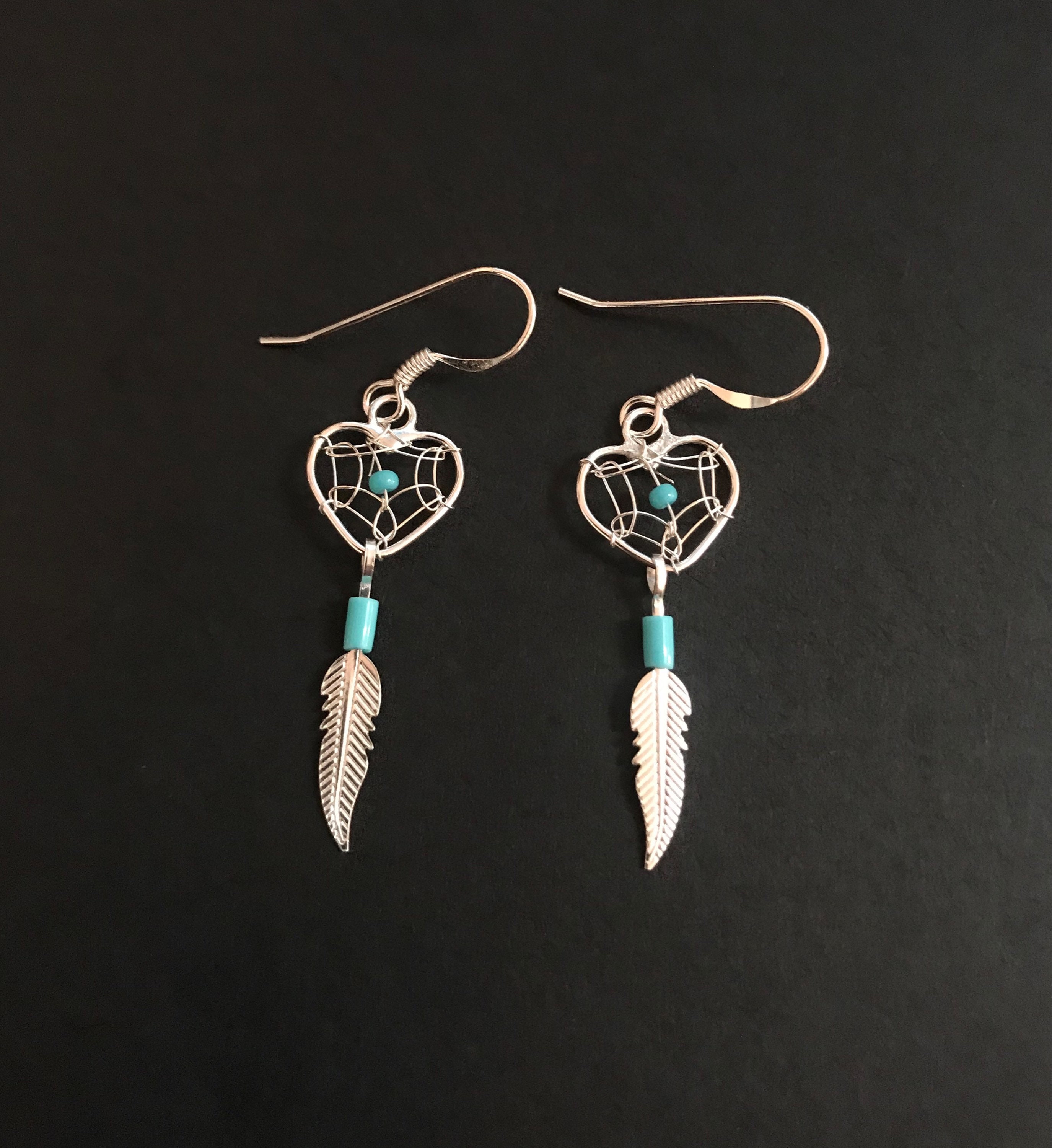 Women's Jewelry Dream Catcher Earrings Turquoise - Chaar
