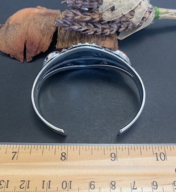 Spiny Oyster shell Cuff Bracelet Sterling Silver,… - image 4
